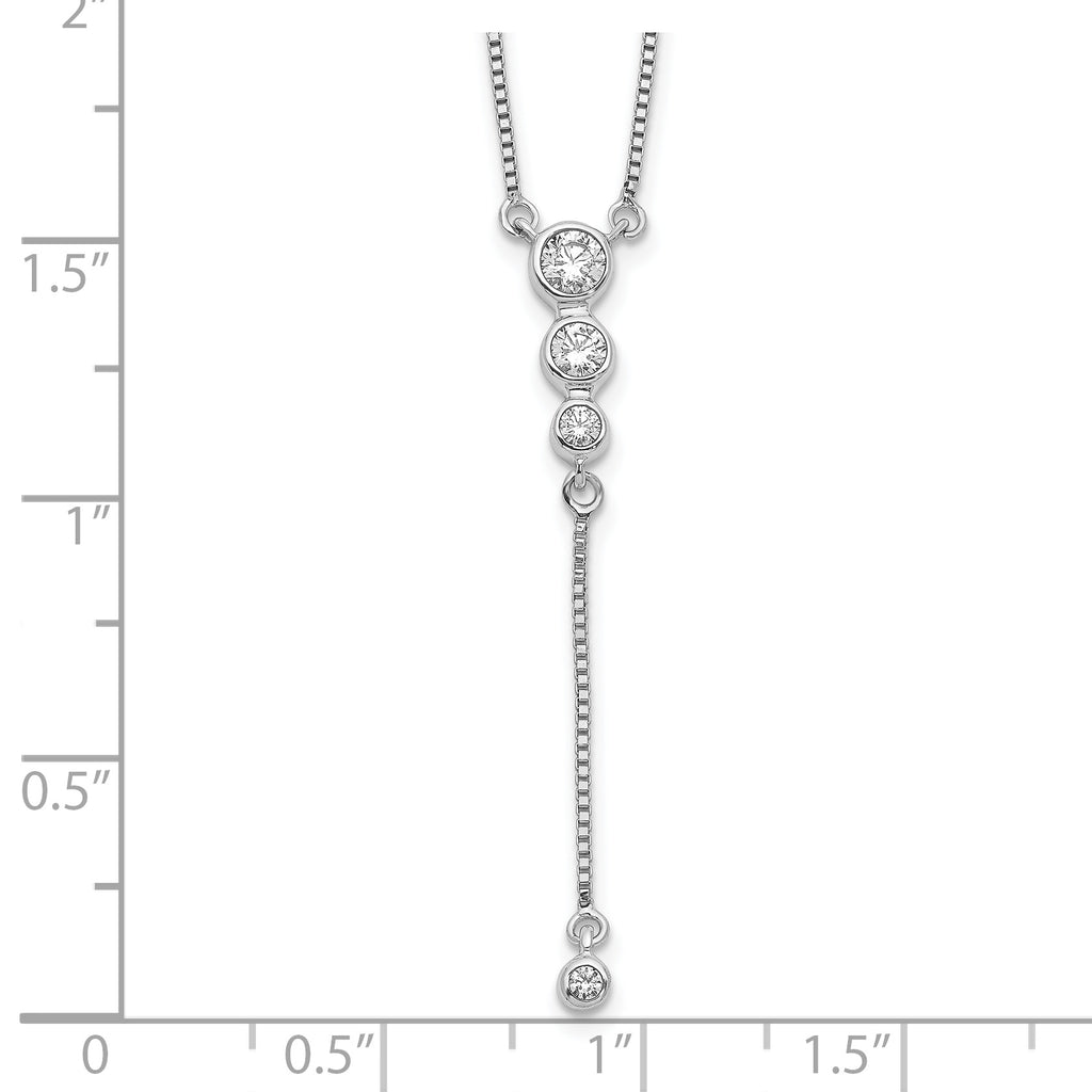 14k White Gold 1/4 carat Lab Grown Diamond VS/SI+ G+ 17.5 inch Dangle Necklace
