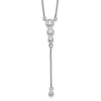14k White Gold 1/4 carat Lab Grown Diamond VS/SI+ G+ 17.5 inch Dangle Necklace