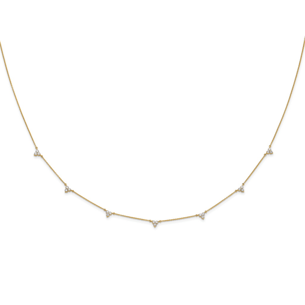 14k 1 carat Lab Grown Diamond VS/SI+ G+ Seven Station 18 inch Necklace
