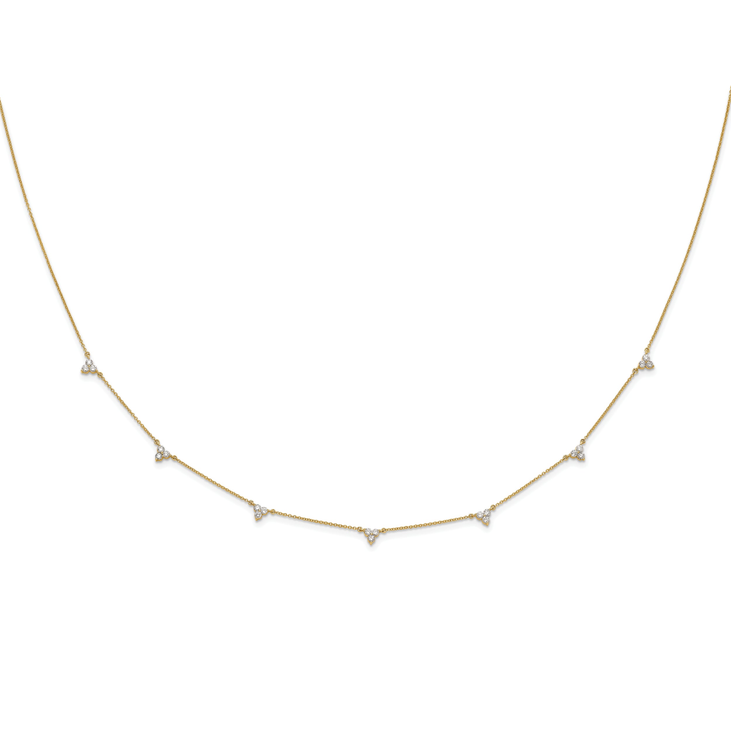 14k 1 carat Lab Grown Diamond VS/SI+ G+ Seven Station 18 inch Necklace