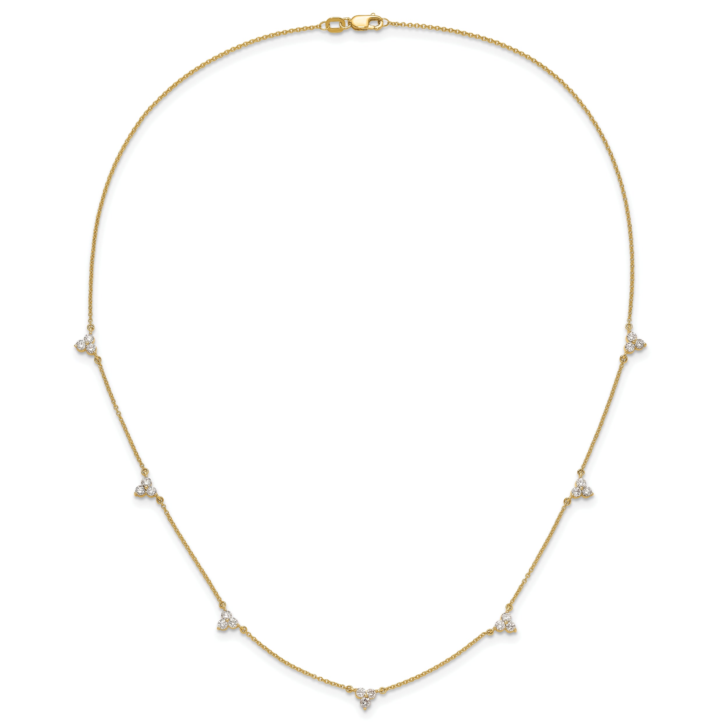 14k 1 carat Lab Grown Diamond VS/SI+ G+ Seven Station 18 inch Necklace