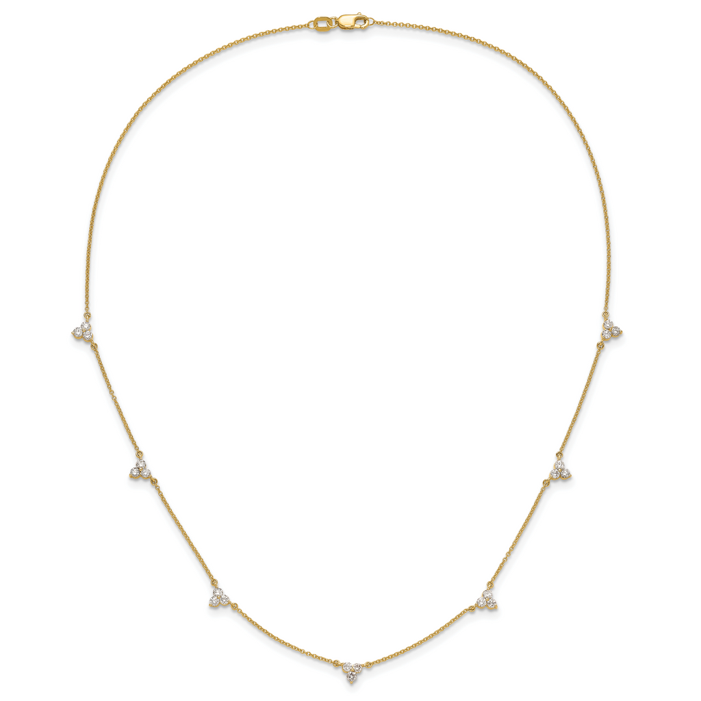 14k 1 carat Lab Grown Diamond VS/SI+ G+ Seven Station 18 inch Necklace