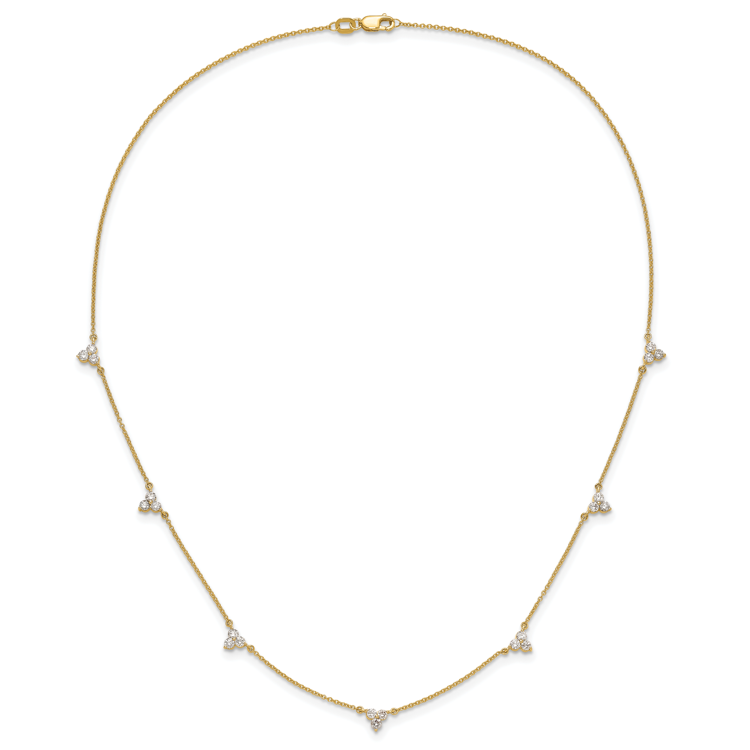 14k 1 carat Lab Grown Diamond VS/SI+ G+ Seven Station 18 inch Necklace