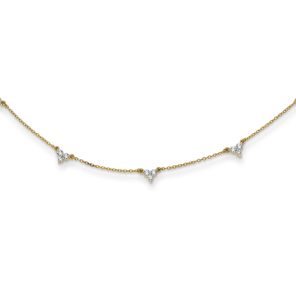 14k 1 carat Lab Grown Diamond VS/SI+ G+ Seven Station 18 inch Necklace