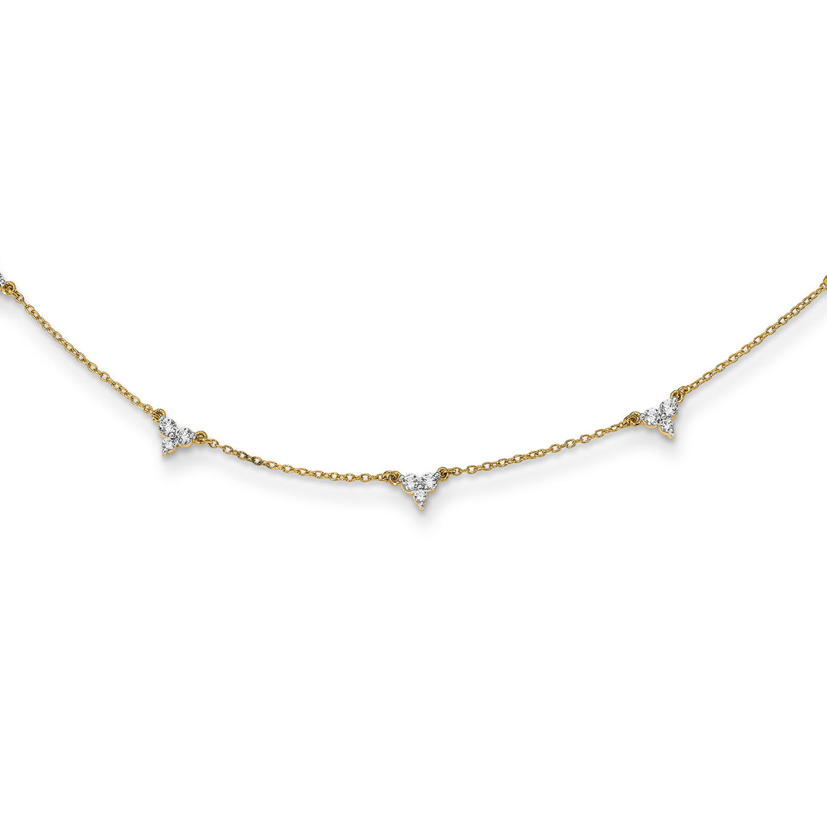 14k 1 carat Lab Grown Diamond VS/SI+ G+ Seven Station 18 inch Necklace