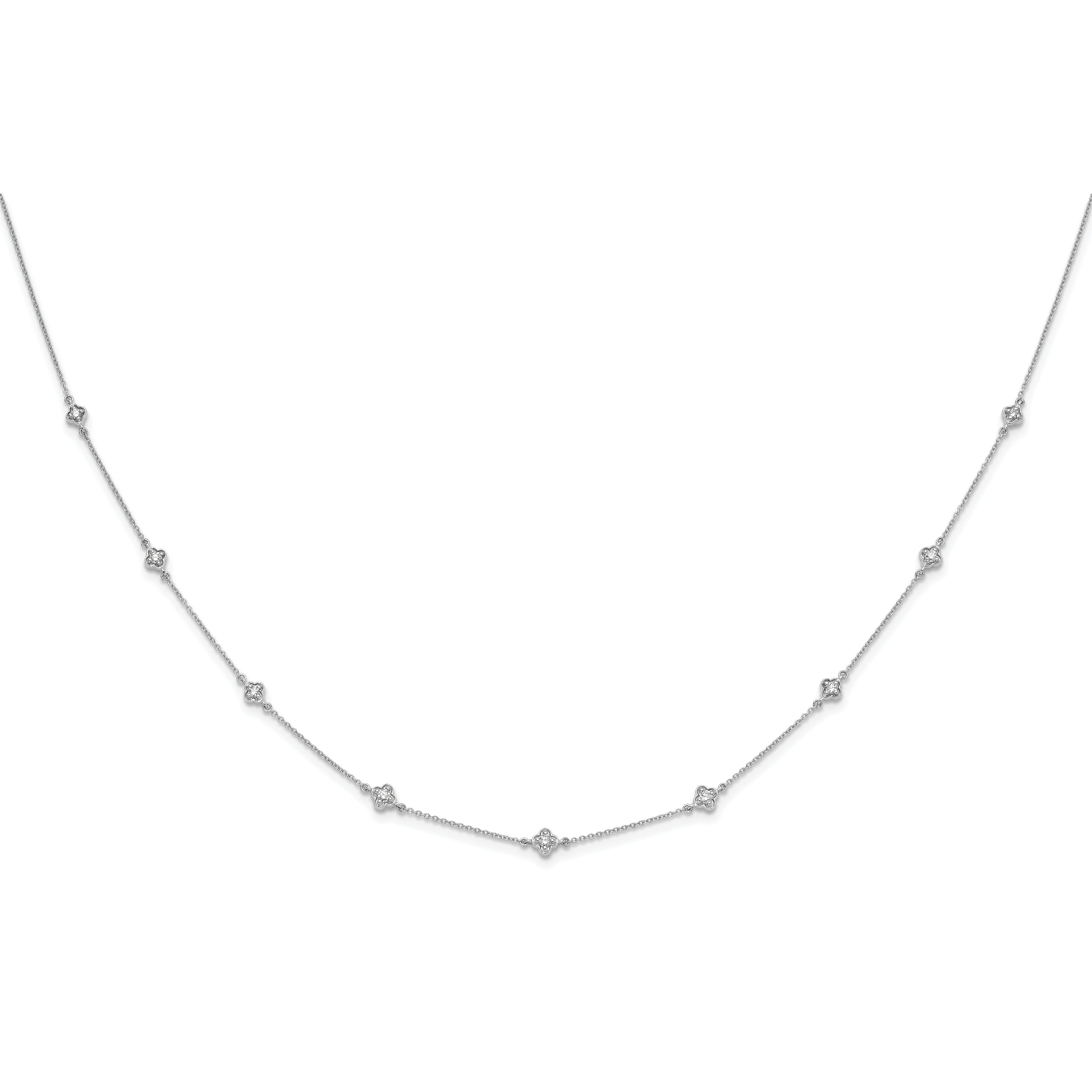 14k White Gold 1/2 carat Lab Grown Diamond VS/SI+ G+ Nine Station 18 inch Necklace