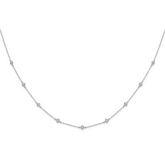 14k White Gold 1/2 carat Lab Grown Diamond VS/SI+ G+ Nine Station 18 inch Necklace