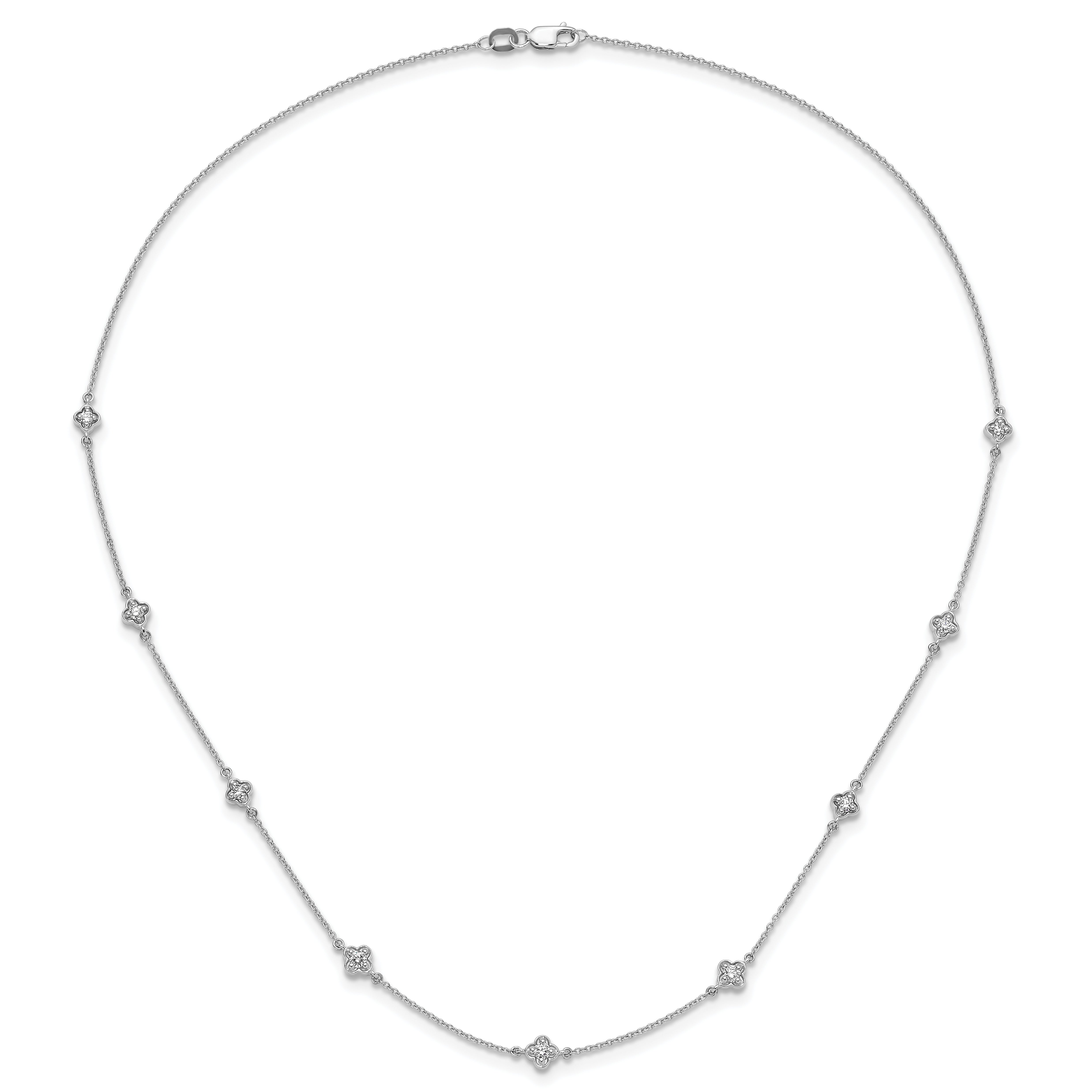 14k White Gold 1/2 carat Lab Grown Diamond VS/SI+ G+ Nine Station 18 inch Necklace