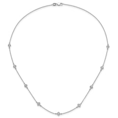 14k White Gold 1/2 carat Lab Grown Diamond VS/SI+ G+ Nine Station 18 inch Necklace