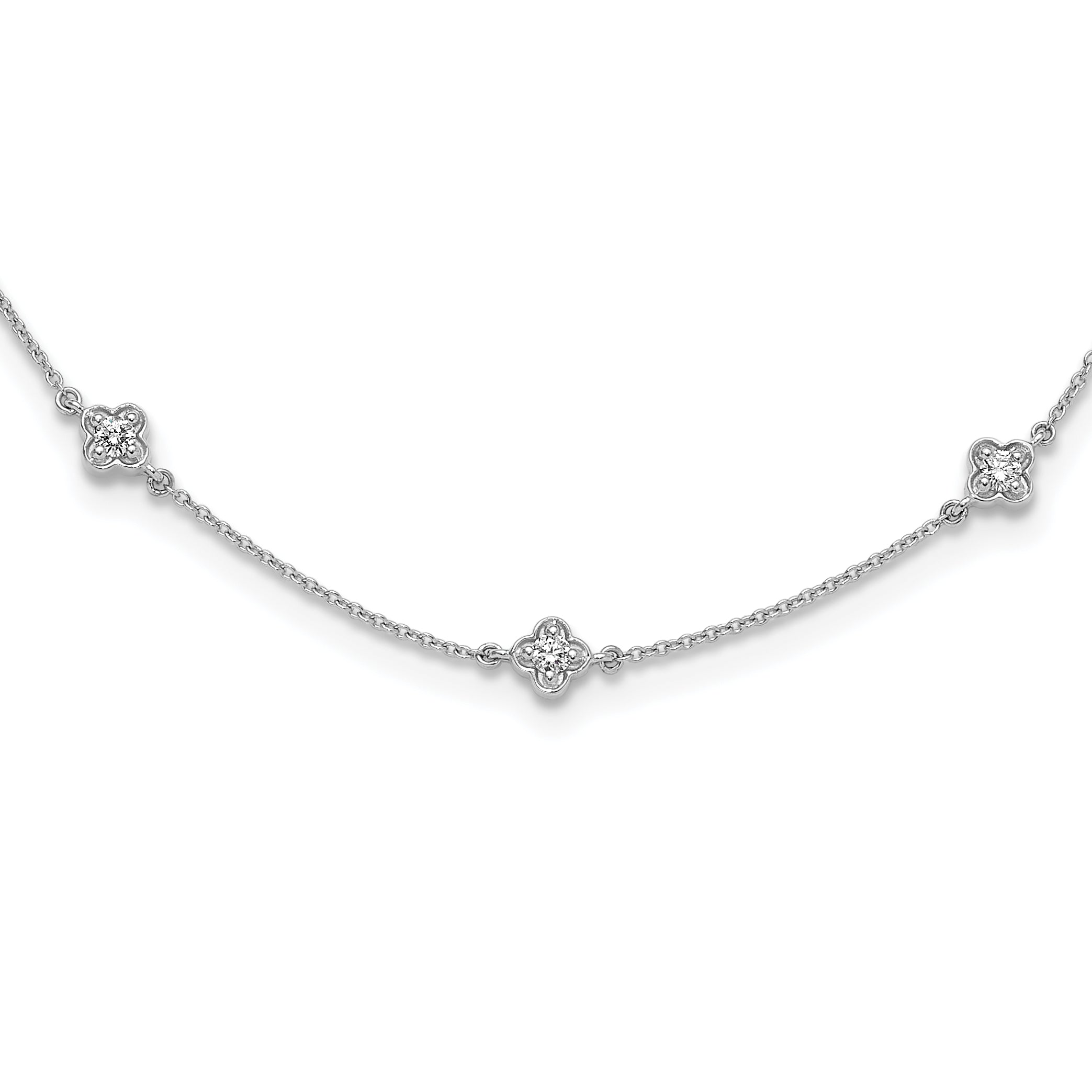 14k White Gold 1/2 carat Lab Grown Diamond VS/SI+ G+ Nine Station 18 inch Necklace Main image