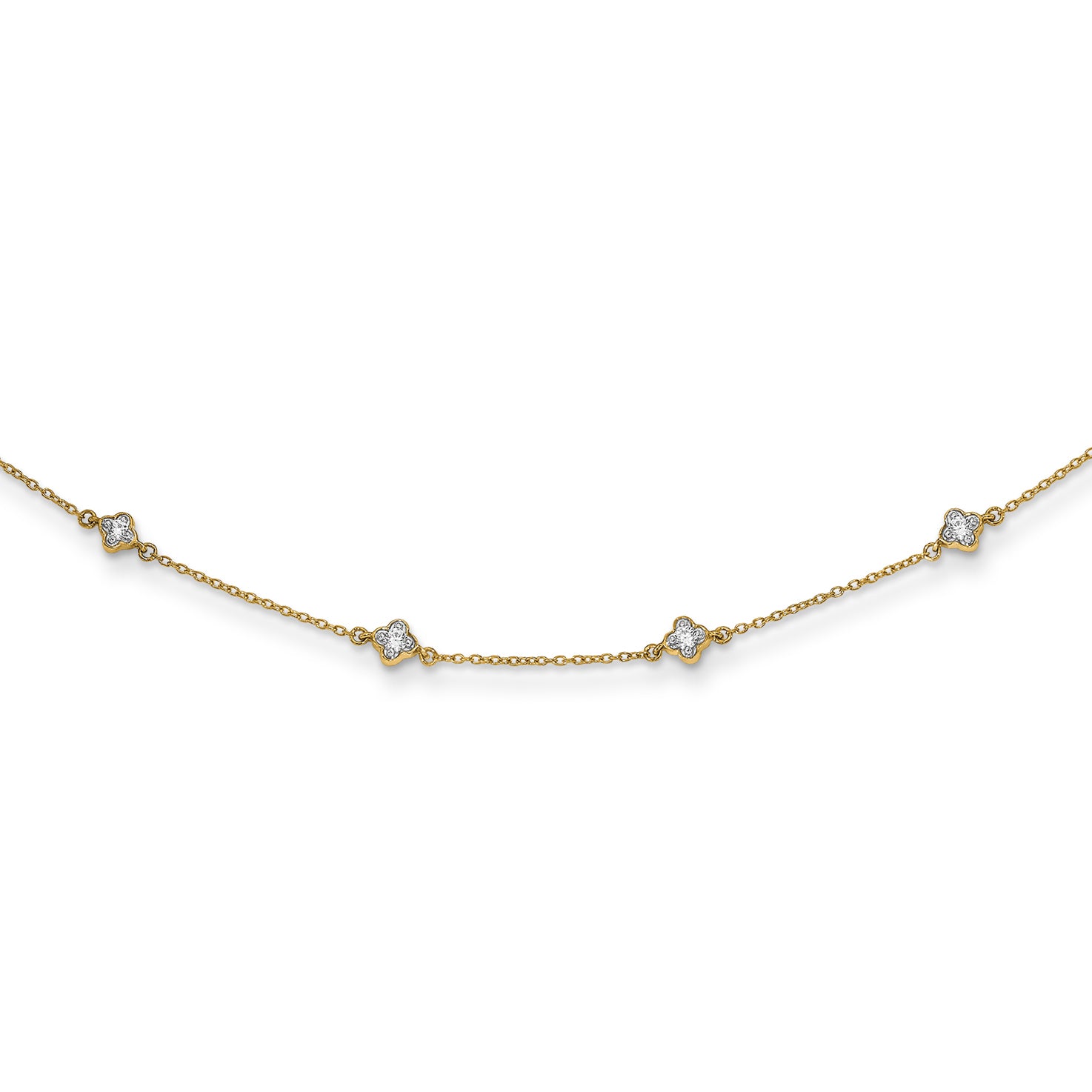 14k 1/2 carat Lab Grown Diamond VS/SI+ G+ Nine Station 18 inch Necklace