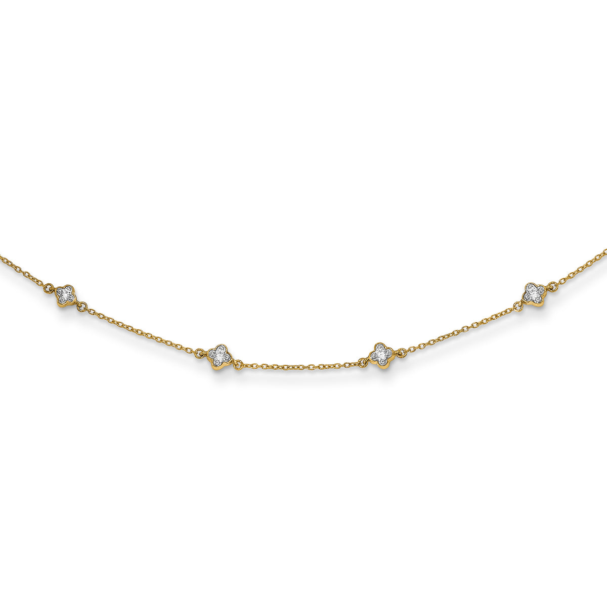 14k 1/2 carat Lab Grown Diamond VS/SI+ G+ Nine Station 18 inch Necklace