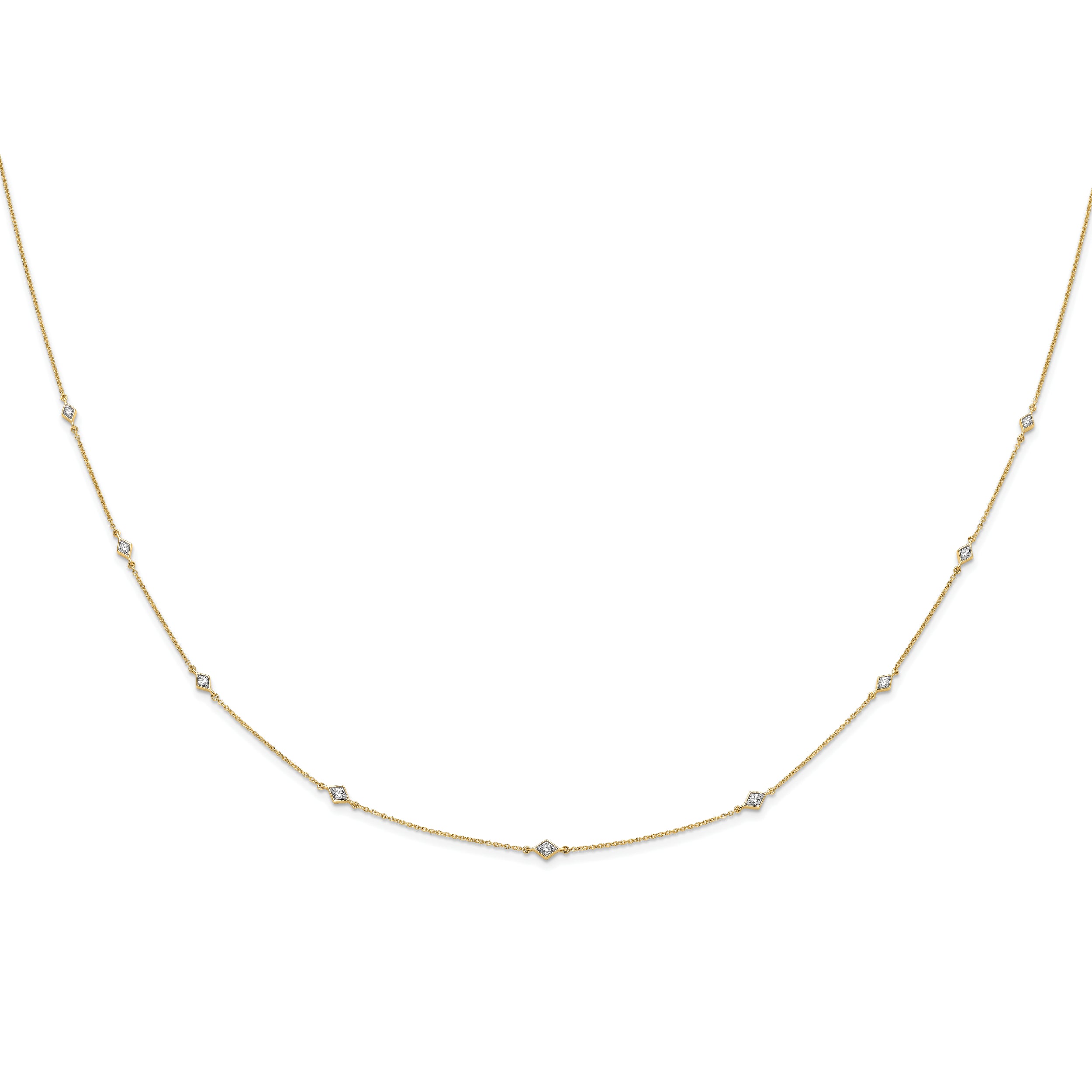 14k 1/2 carat Lab Grown Diamond VS/SI+ G+ Nine Station 18 inch Necklace