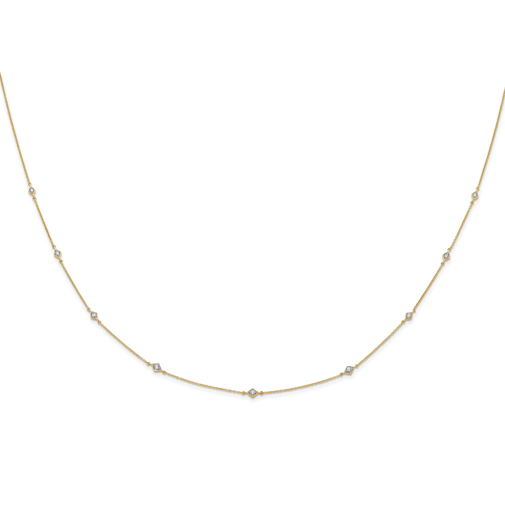 14k 1/2 carat Lab Grown Diamond VS/SI+ G+ Nine Station 18 inch Necklace