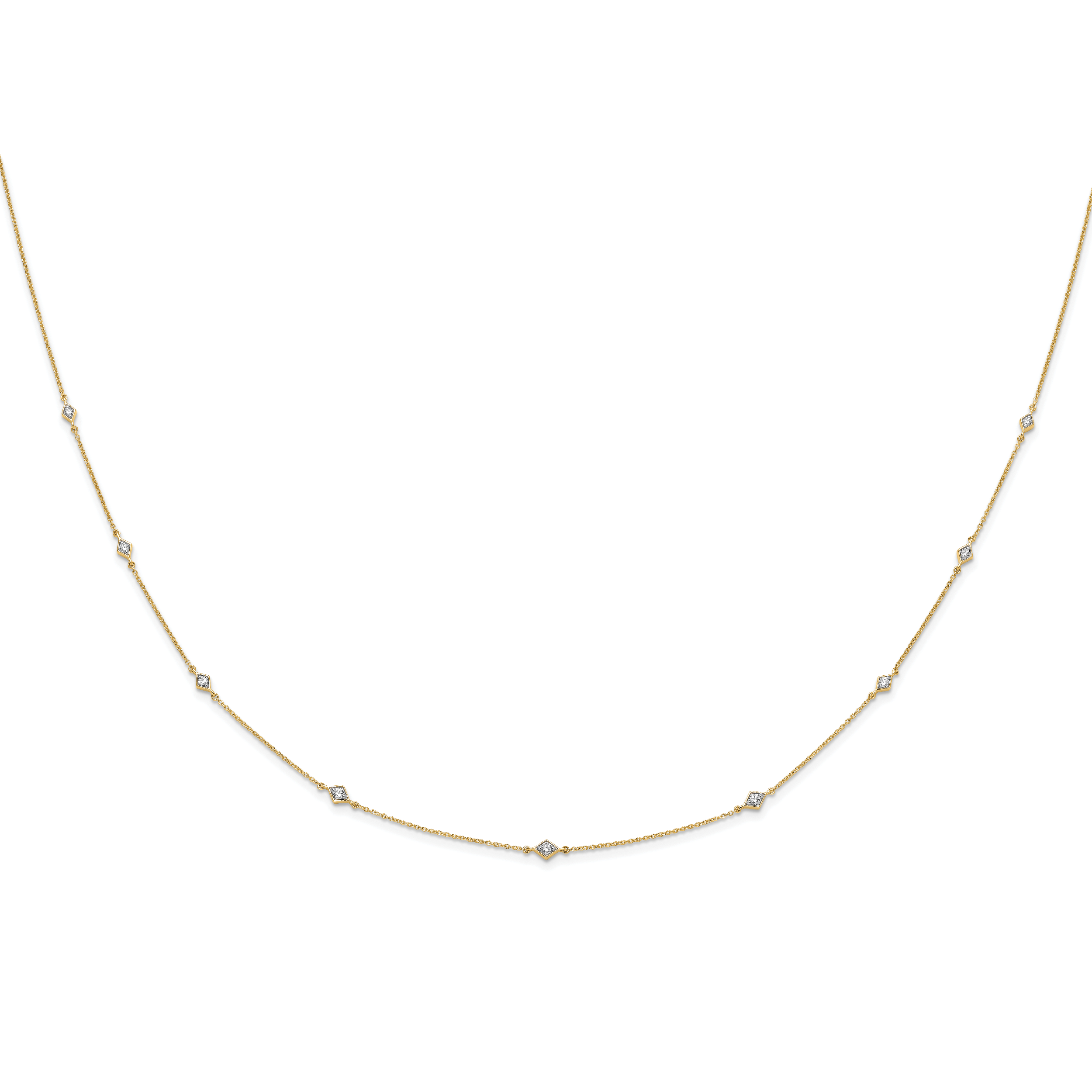 14k 1/2 carat Lab Grown Diamond VS/SI+ G+ Nine Station 18 inch Necklace