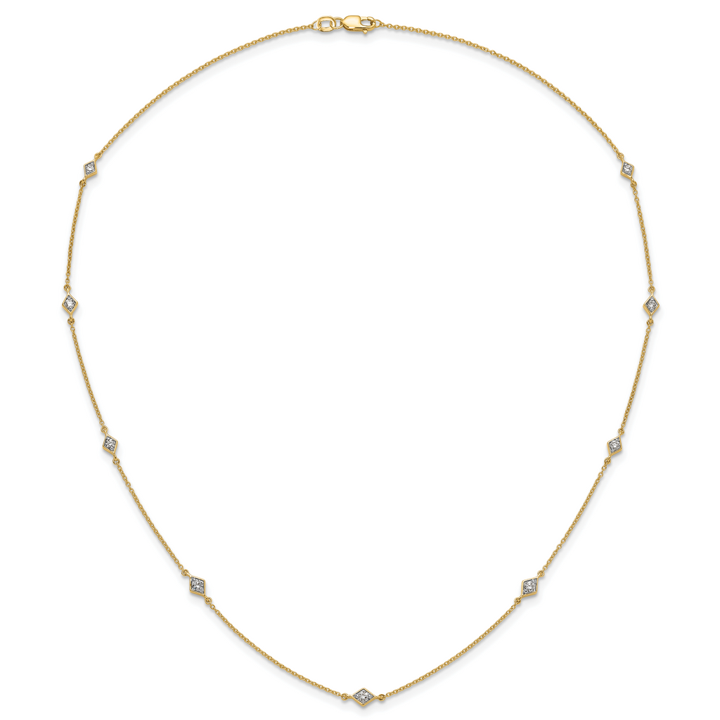 14k 1/2 carat Lab Grown Diamond VS/SI+ G+ Nine Station 18 inch Necklace