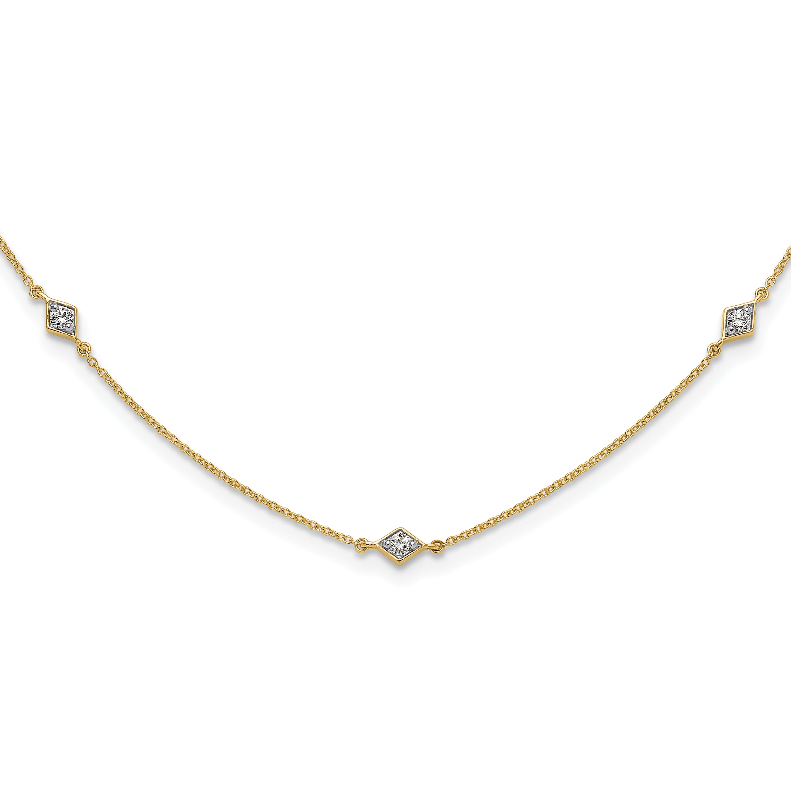14k 1/2 carat Lab Grown Diamond VS/SI+ G+ Nine Station 18 inch Necklace