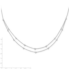 14k White Gold 1/2 carat Lab Grown Diamond VS/SI+ G+ Sixteen Station Double Strand 18 inch Necklace