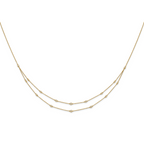 14k 1/2 carat Lab Grown Diamond VS/SI+ G+ Sixteen Station Double Strand 18 inch Necklace