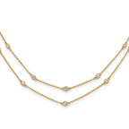14k 1/2 carat Lab Grown Diamond VS/SI+ G+ Sixteen Station Double Strand 18 inch Necklace