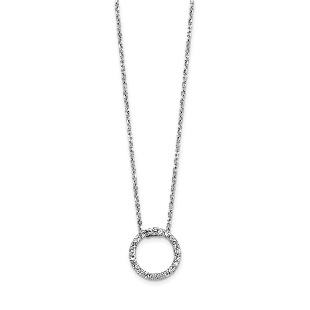 14k White Gold 1/4 carat Lab Grown Diamond VS/SI+ G+ 18 inch Round Pendant Necklace