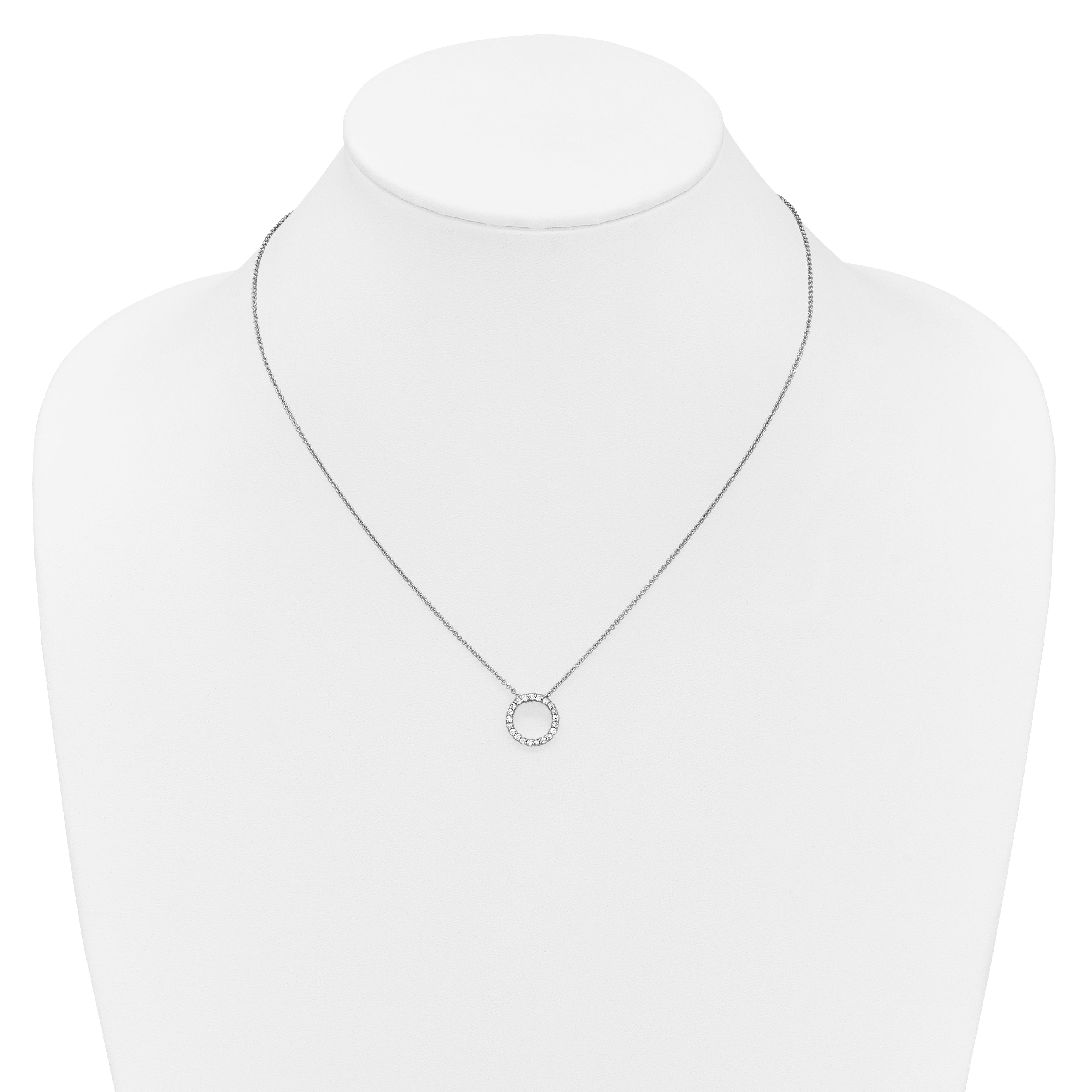 14k White Gold 1/4 carat Lab Grown Diamond VS/SI+ G+ 18 inch Round Pendant Necklace