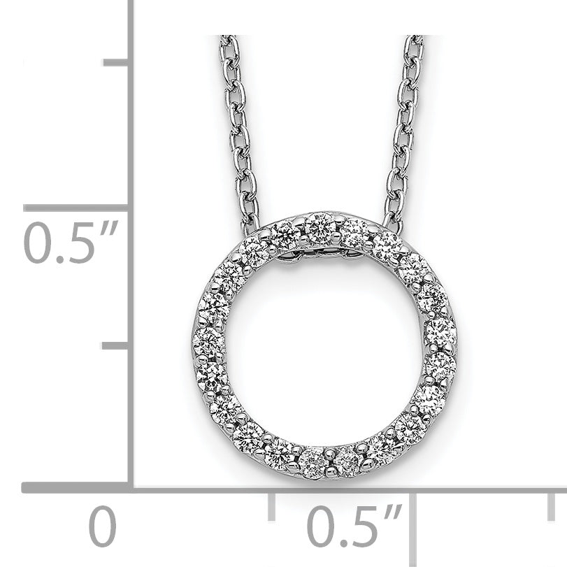 14k White Gold 1/4 carat Lab Grown Diamond VS/SI+ G+ 18 inch Round Pendant Necklace