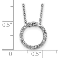 14k White Gold 1/4 carat Lab Grown Diamond VS/SI+ G+ 18 inch Round Pendant Necklace