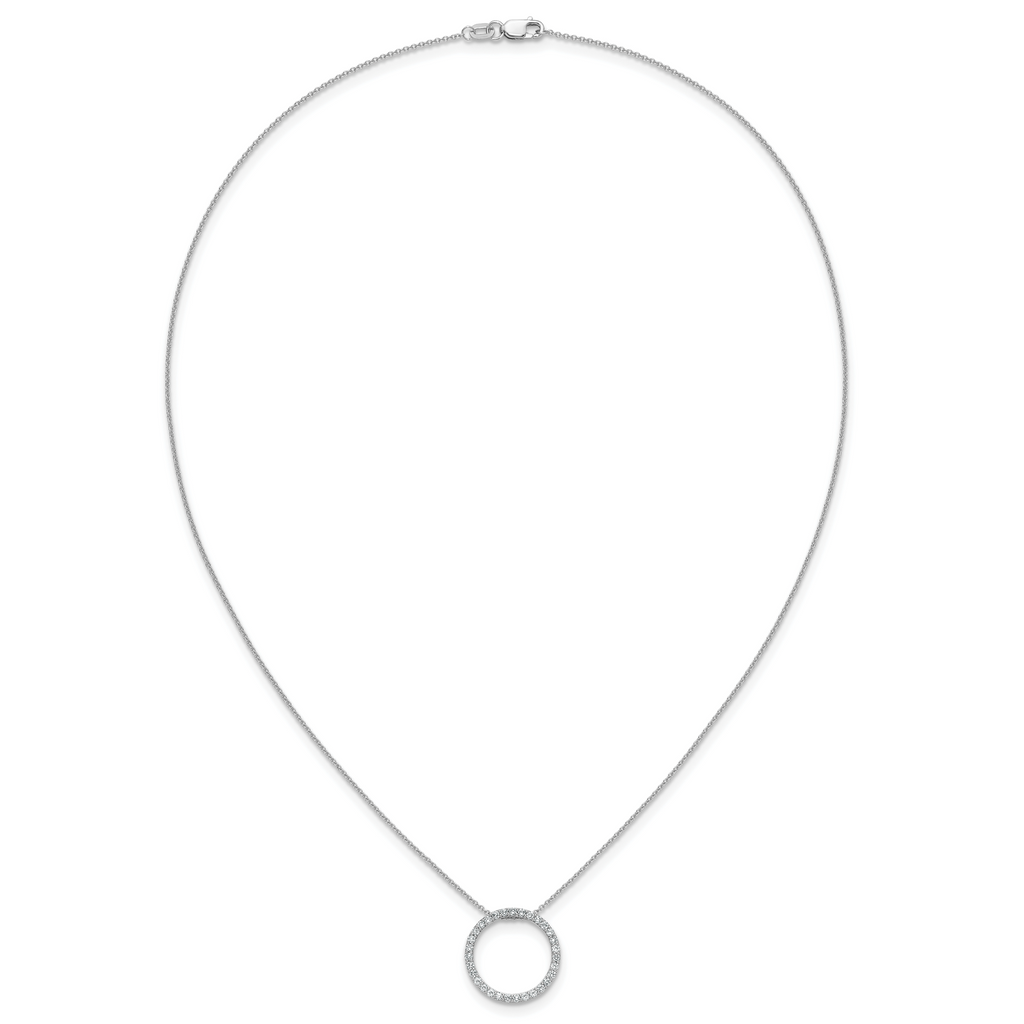 14k White Gold 1/2 carat Lab Grown Diamond VS/SI+ G+ 18 inch Round Pendant Necklace