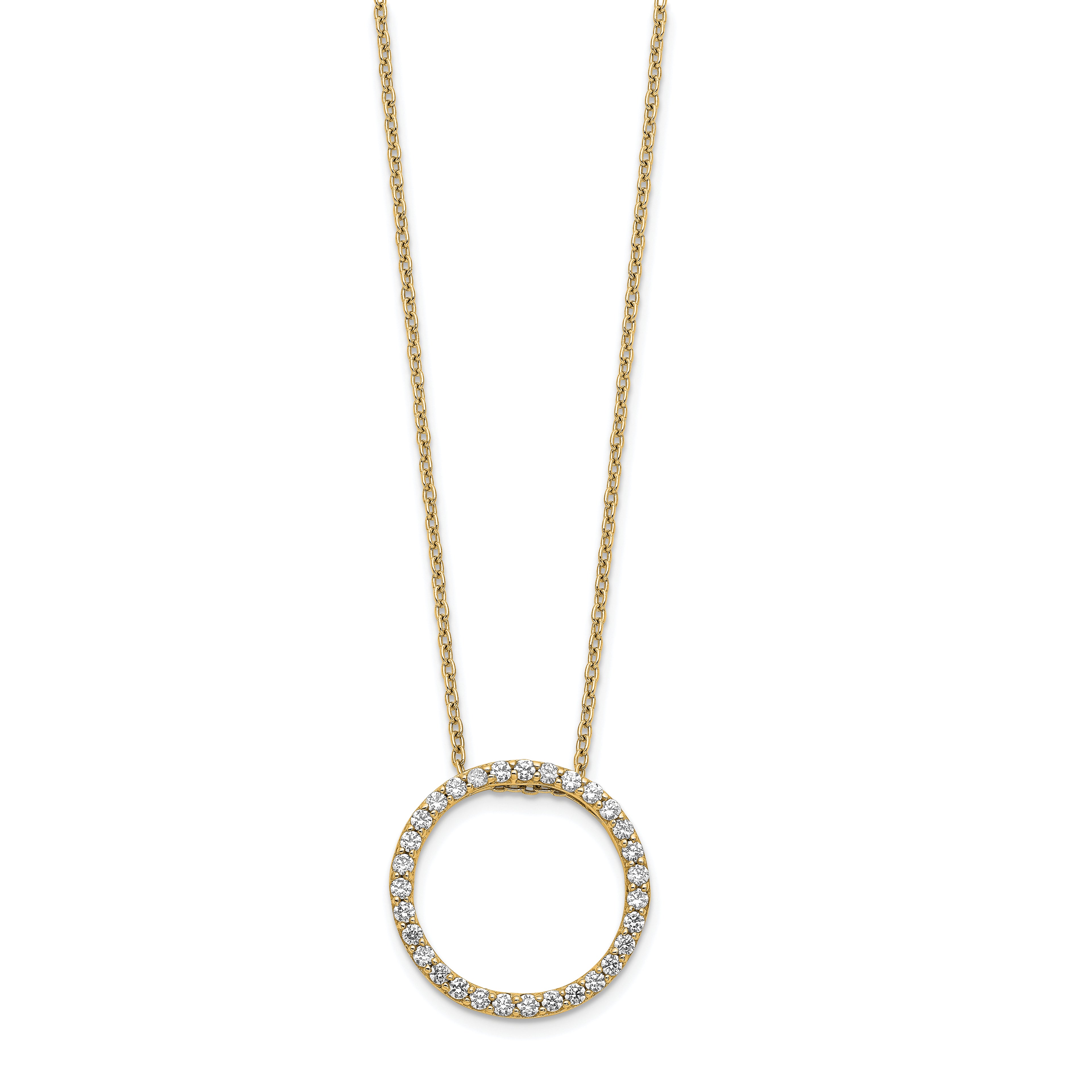 14k 1/2 carat Lab Grown Diamond VS/SI+ G+ 18 inch Round Pendant Necklace
