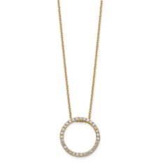 14k 1/2 carat Lab Grown Diamond VS/SI+ G+ 18 inch Round Pendant Necklace