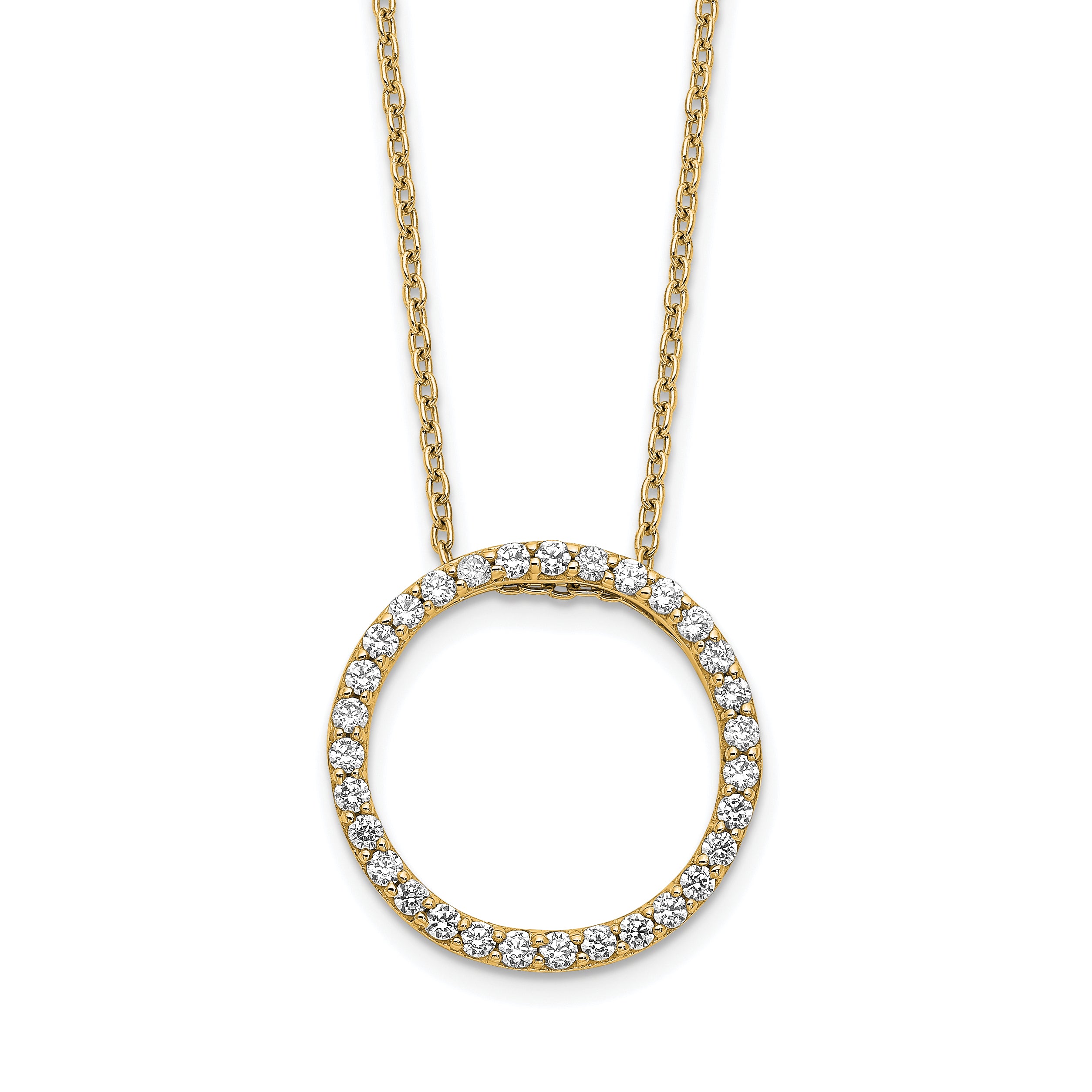 14k 1/2 carat Lab Grown Diamond VS/SI+ G+ 18 inch Round Pendant Necklace Main image