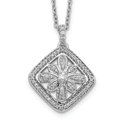 14k White Gold 1/4 carat Lab Grown Diamond VS/SI+ G+ 18 inch Vintage Necklace
