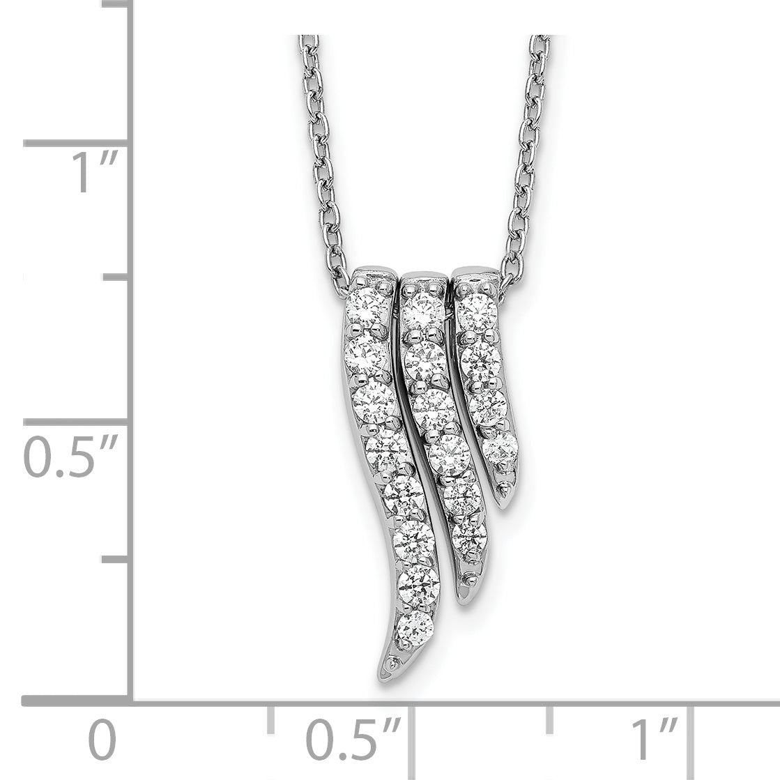 14k White Gold 1/2 carat Lab Grown Diamond VS/SI+ G+ 18 inch Dangle Pendant Necklace