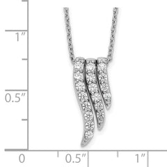 14k White Gold 1/2 carat Lab Grown Diamond VS/SI+ G+ 18 inch Dangle Pendant Necklace