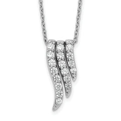 14k White Gold 1/2 carat Lab Grown Diamond VS/SI+ G+ 18 inch Dangle Pendant Necklace