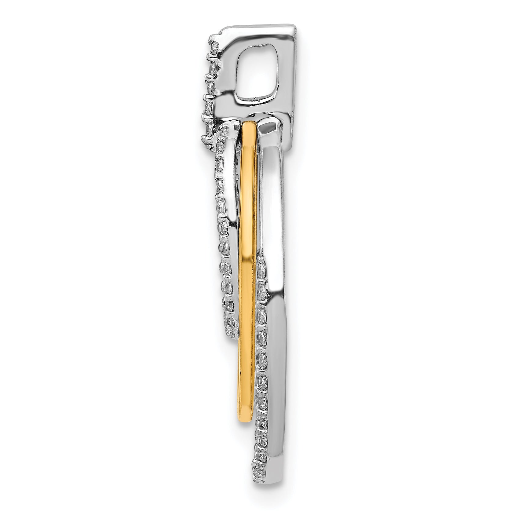 10k Two-tone 1/4ct. Diamond Fancy Triple Oval Pendant Secondary image