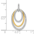 10k Two-tone 1/4ct. Diamond Fancy Triple Oval Pendant