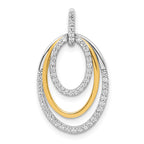 14k Two Tone 1/4 carat Lab Grown Diamond VS/SI+ G+ Complete Triple Oval Dangle Pendant