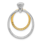 14k Two Tone 1/4 carat Lab Grown Diamond VS/SI+ G+ Complete Double Circle Dangle Pendant