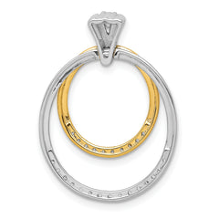 14k Two Tone 1/4 carat Lab Grown Diamond VS/SI+ G+ Complete Double Circle Dangle Pendant