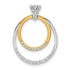 14k Two Tone 1/4 carat Lab Grown Diamond VS/SI+ G+ Complete Double Circle Dangle Pendant