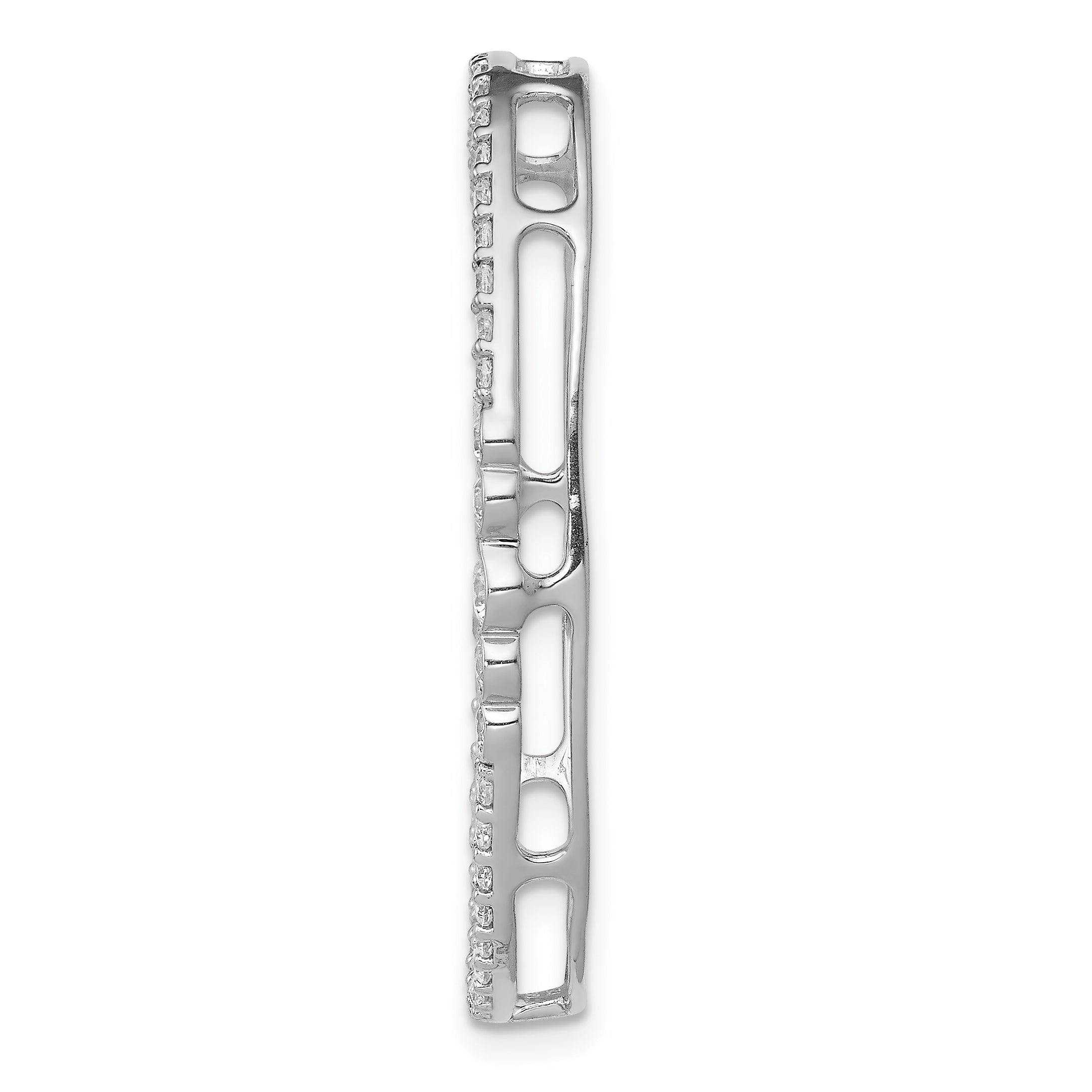 14k White Gold 3/4 carat Lab Grown Diamond VS/SI+ G+ Complete Oval Chain Slide Pendant Secondary image