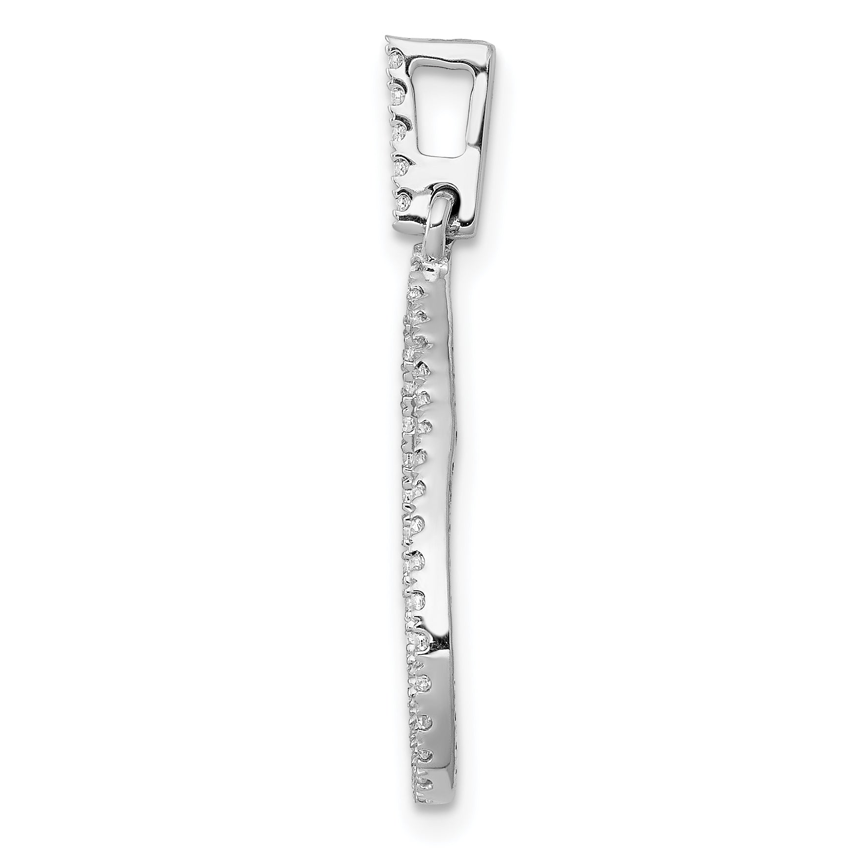 14k White Gold 1/4 carat Lab Grown Diamond VS/SI+ G+ Complete Teardrop Dangle Pendant Secondary image