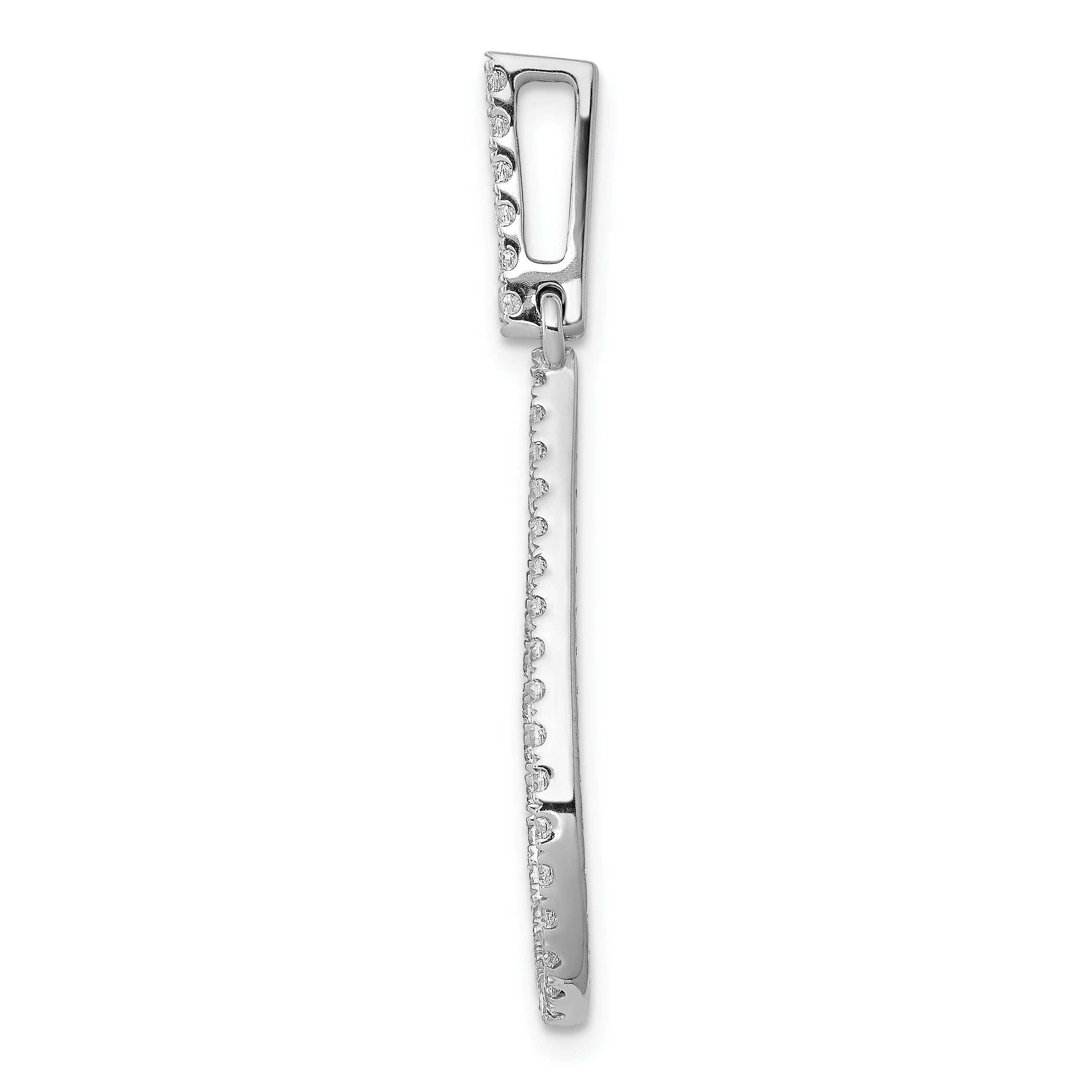 14k White Gold 1/2 carat Lab Grown Diamond VS/SI+ G+ Complete Teardrop Dangle Pendant Secondary image