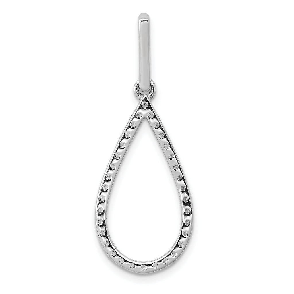 14k White Gold 1/2 carat Lab Grown Diamond VS/SI+ G+ Complete Teardrop Dangle Pendant