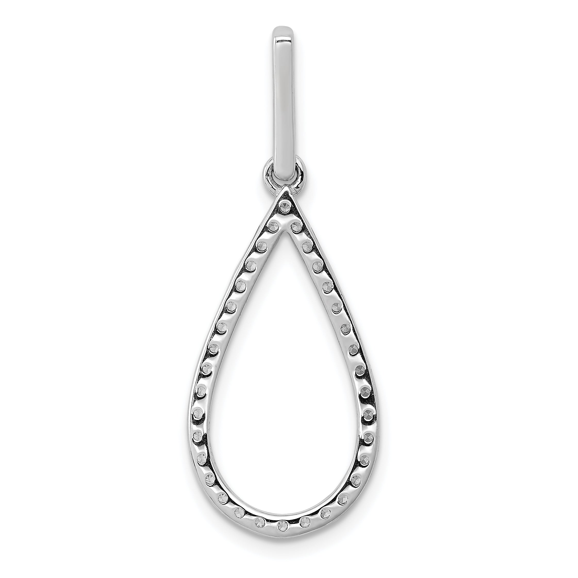 14k White Gold 1/2 carat Lab Grown Diamond VS/SI+ G+ Complete Teardrop Dangle Pendant