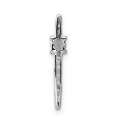 14k White Gold 1/6 carat Lab Grown Diamond VS/SI+ G+ and Lab Created Blue Sapphire Chain Slide Pendant