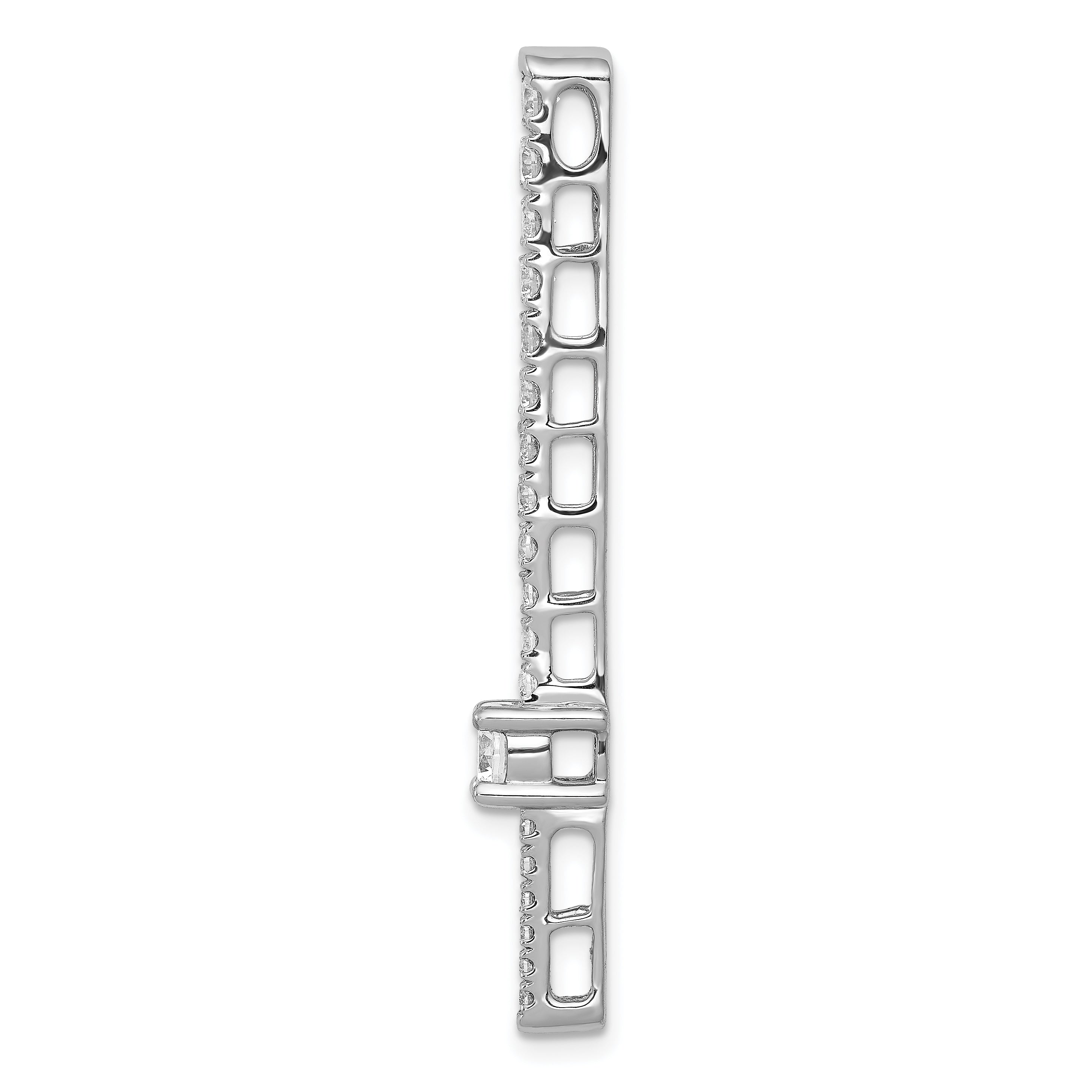 14K White Gold Lab Grown Diamond VS/SI+ G+ Fancy Chain Slide