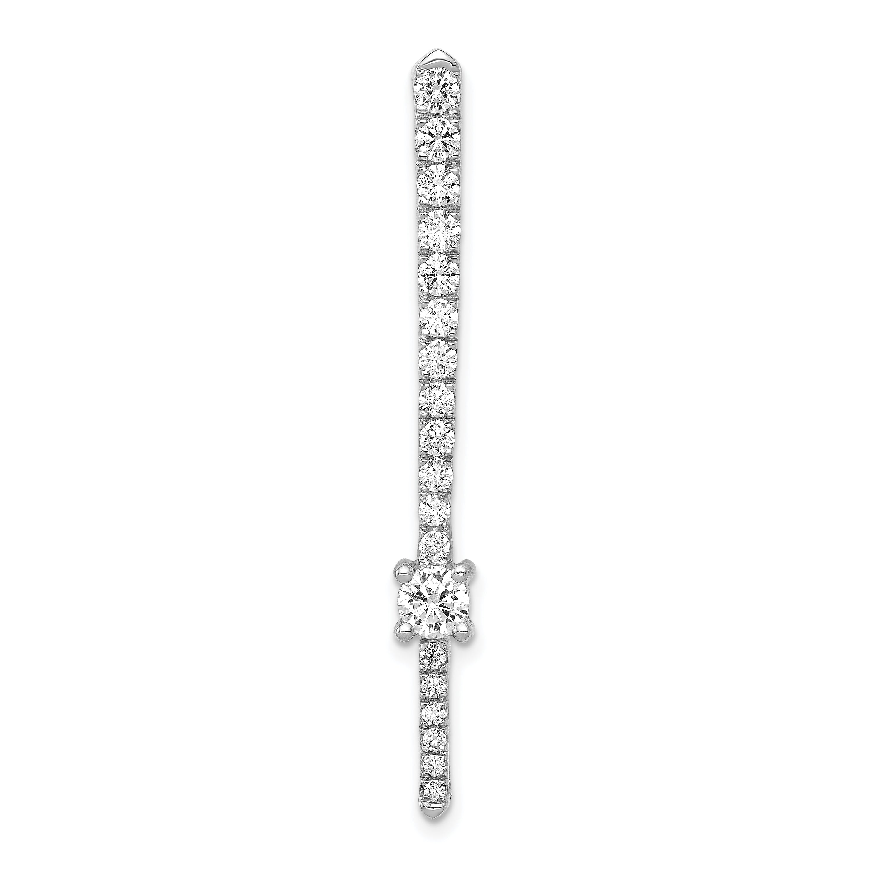 14K White Gold Lab Grown Diamond VS/SI+ G+ Fancy Chain Slide